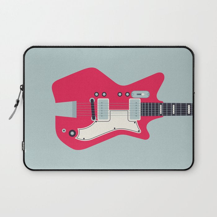 Retro 60s Surf Rock Electric Guitar - Slate Laptop Sleeve Gallery Image 1