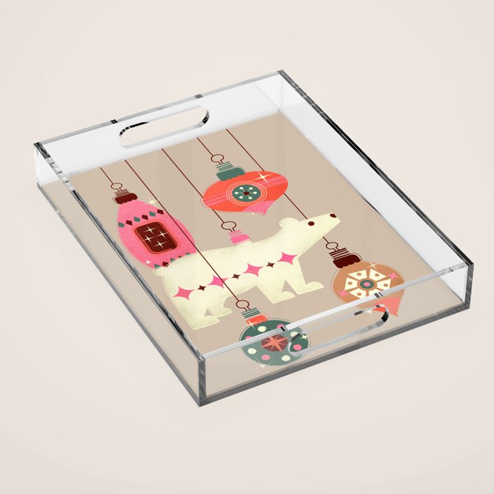 Festive Baubles With A Polar Bear Acrylic Tray Gallery Image 1