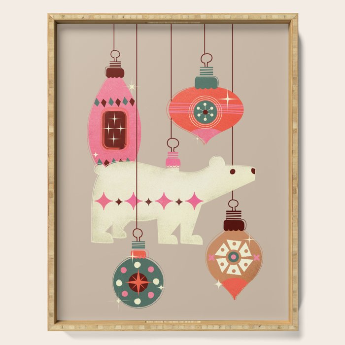 Festive Baubles With A Polar Bear Serving Tray Gallery Image 1