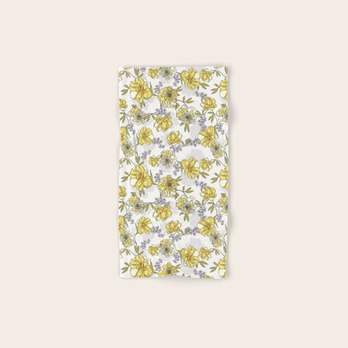 Luxurious pattern with yellow flowers Bath Towel Gallery Image 1