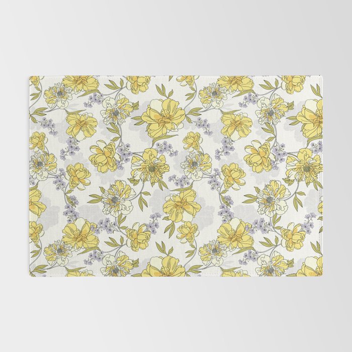 Luxurious pattern with yellow flowers Rug Gallery Image 2