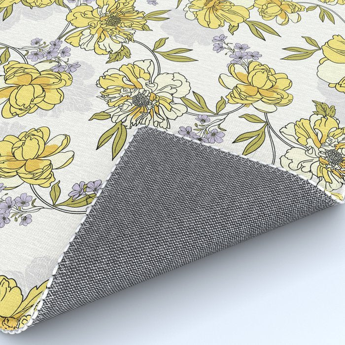 Luxurious pattern with yellow flowers Rug Gallery Image 4
