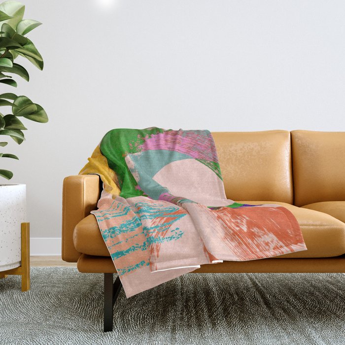 brush strokes abstract 3 Throw Blanket Gallery Image 1