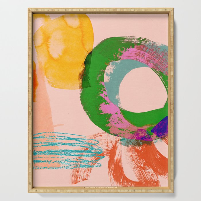 brush strokes abstract 3 Serving Tray Gallery Image 1