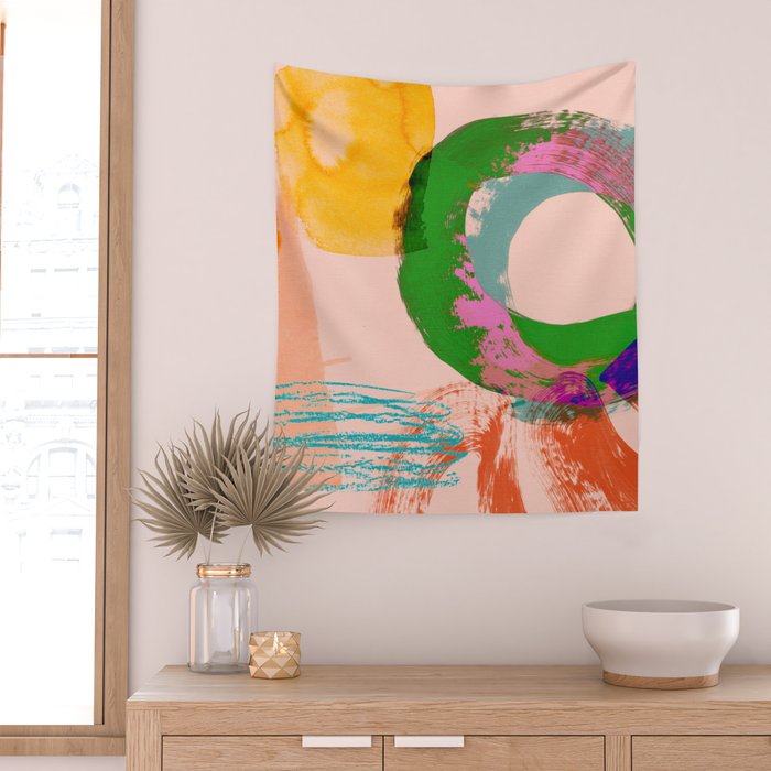 brush strokes abstract 3 Wall Tapestry Gallery Image 2