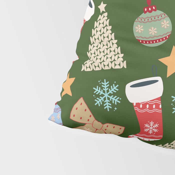 Cute Christmas Dark Green Pillow Sham Gallery Image 4