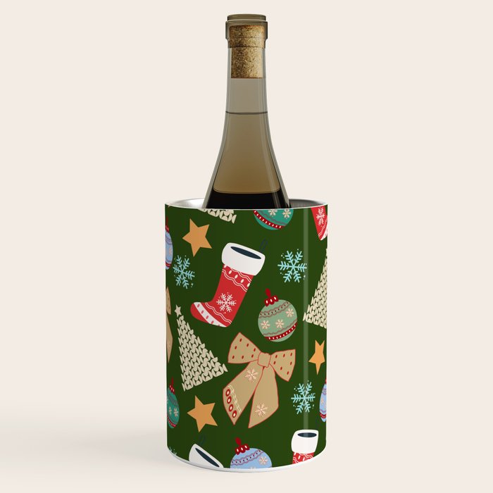 Cute Christmas Dark Green Wine Chiller Gallery Image 3