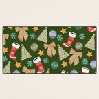 Cute Christmas Dark Green Desk Mat Gallery Image 3