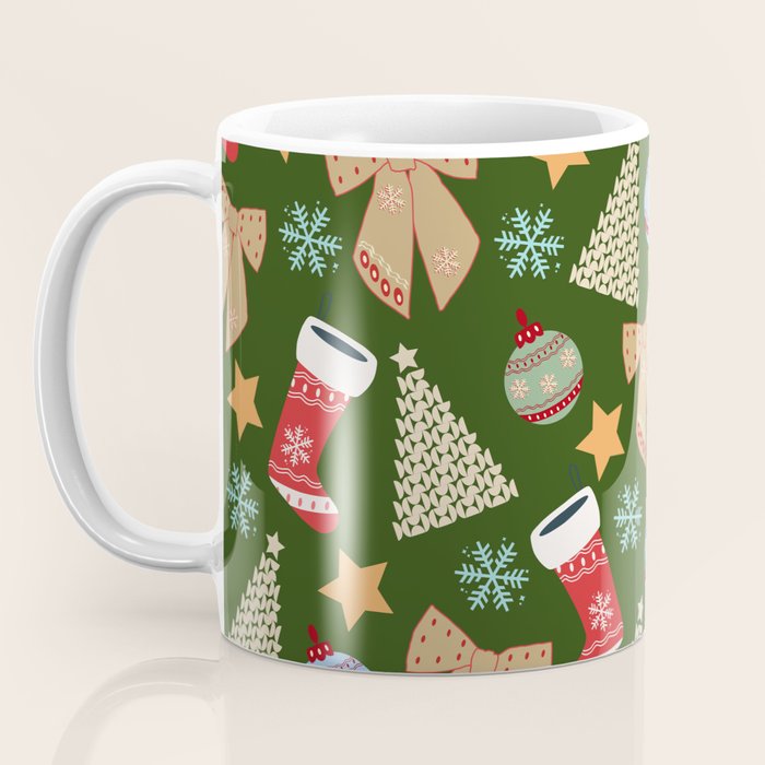 Cute Christmas Dark Green Coffee Mug Gallery Image 3