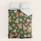 Cute Christmas Dark Green Comforter Gallery Image 6