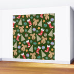 Cute Christmas Dark Green Wall Mural Gallery Image 2