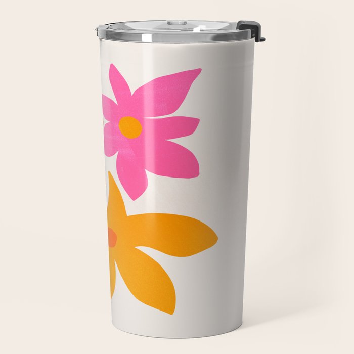 Abstract Summer Flowers Travel Mug Gallery Image 2