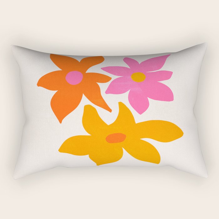 Abstract Summer Flowers Rectangular Pillow Gallery Image 1