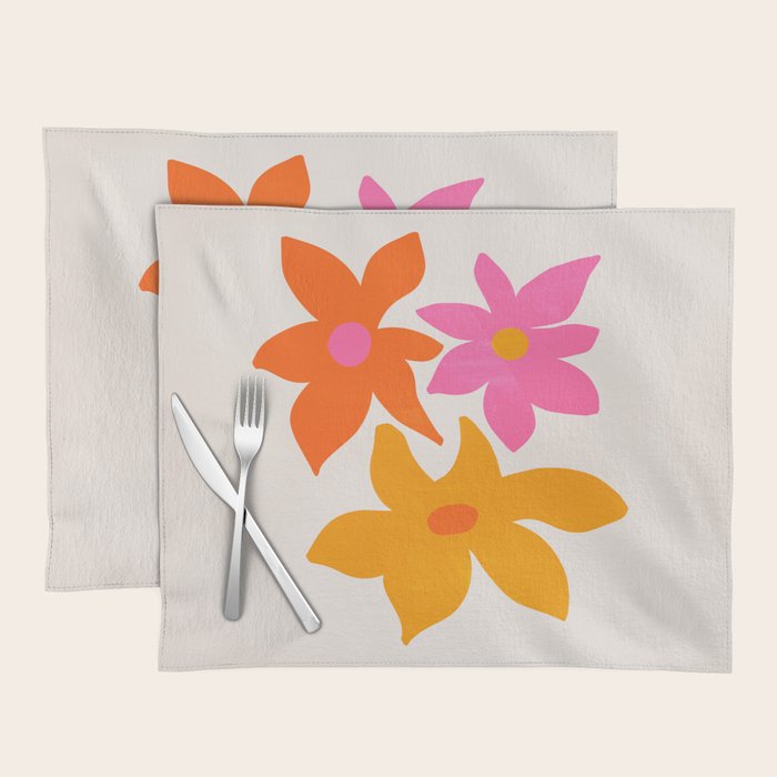 Abstract Summer Flowers Placemat Gallery Image 1
