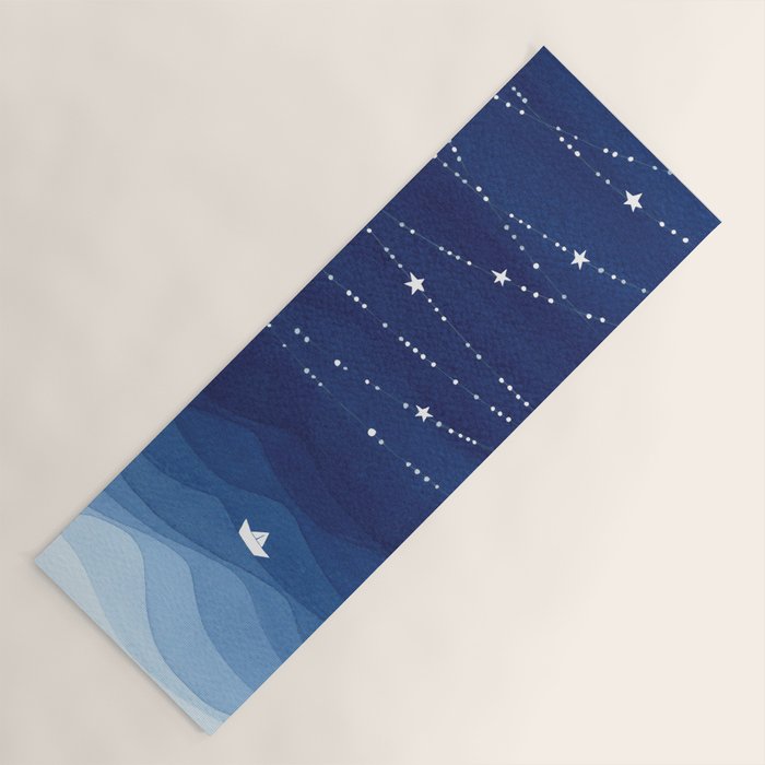 Garland of Stars IV, night sky Yoga Mat Gallery Image 1