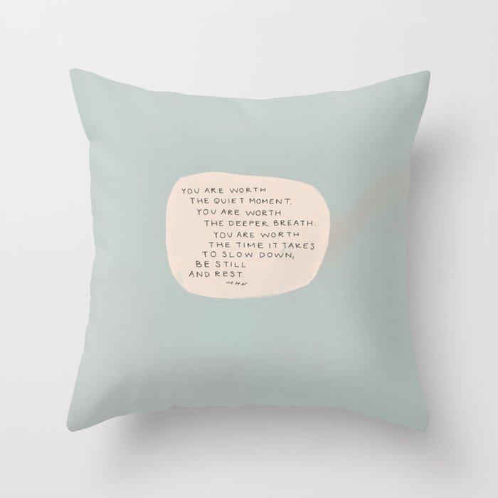 Be Still And Rest. Throw Pillow Gallery Image 6