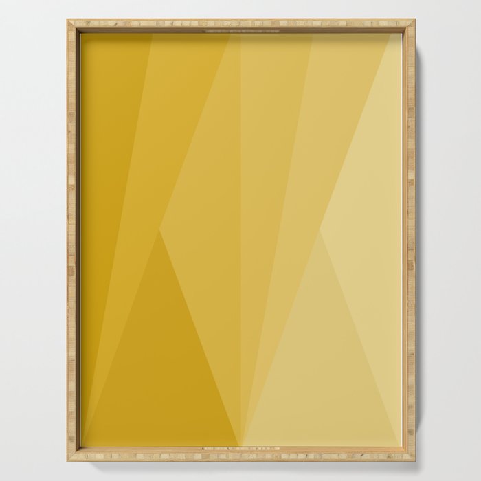 Geometric Triangles VIII Golden Yellow Serving Tray Gallery Image 1