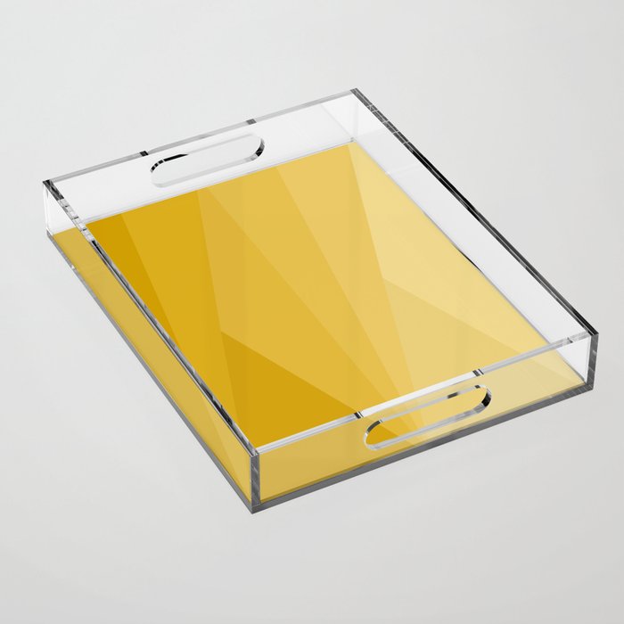 Geometric Triangles VIII Golden Yellow Acrylic Tray Gallery Image 1