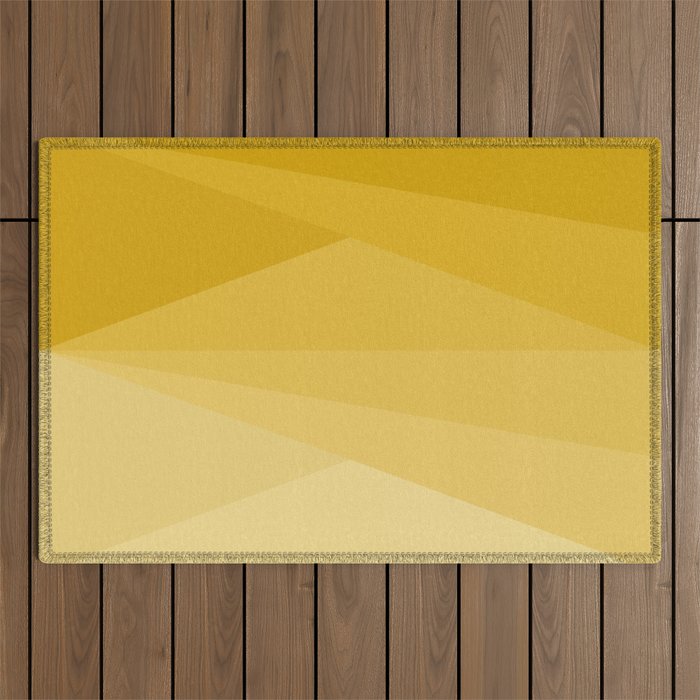 Geometric Triangles VIII Golden Yellow Outdoor Rug Gallery Image 1
