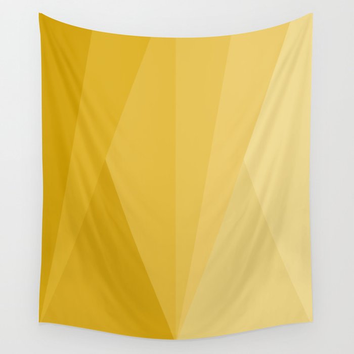 Geometric Triangles VIII Golden Yellow Wall Tapestry Gallery Image 1