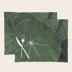 Nasturtium Leaf Botanical Photograph - moody minimal modern photography Placemat Gallery Image 1