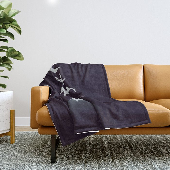 Cat Landscape 103: Falling Cat Moon Throw Blanket Gallery Image 1