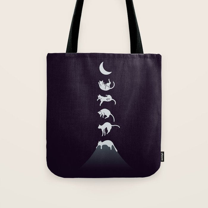 Cat Landscape 103: Falling Cat Moon Tote Bag Gallery Image 1