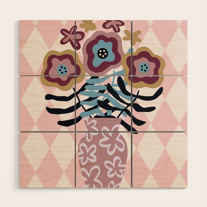 Harlequin Bloom Wood Wall Art Gallery Image 1