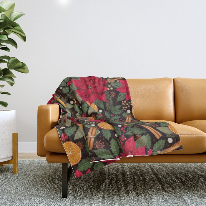 Christmas Stars and Spices Throw Blanket Gallery Image 1