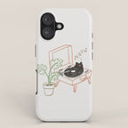 Cat and Plant 78: Vinyl Cat iPhone Case Gallery Image 1