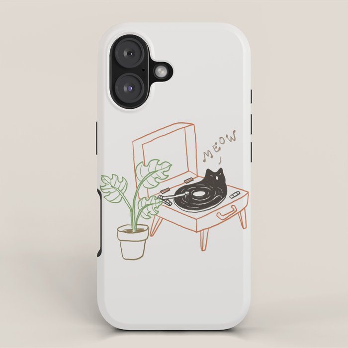 Cat and Plant 78: Vinyl Cat iPhone Case Gallery Image 1