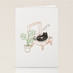 Cat and Plant 78: Vinyl Cat Stationery Card Gallery Image 2