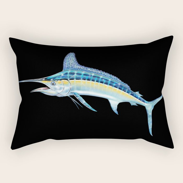 White Marlin Rectangular Pillow Gallery Image 1