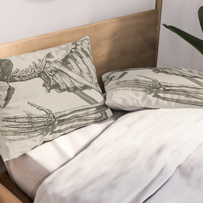 William Cheselden, Osteographia (The Anatomy of Bones), London, 1733 Praying Skeleton Pillow Sham Gallery Image 2