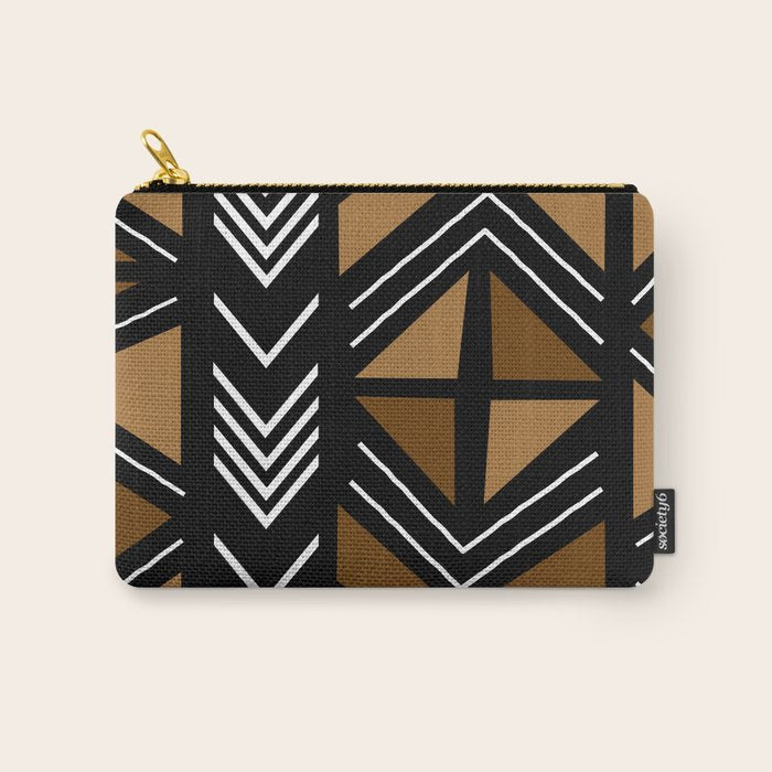 African Mudcloth Bogolan Traditional Fabric Design Carry All Pouch Gallery Image 1