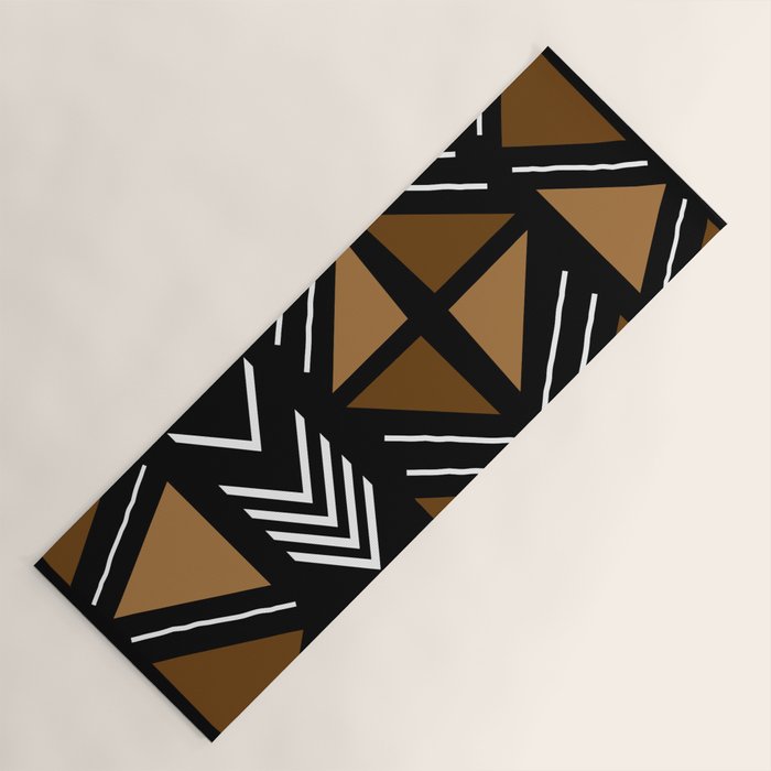 African Mudcloth Bogolan Traditional Fabric Design Yoga Mat Gallery Image 1