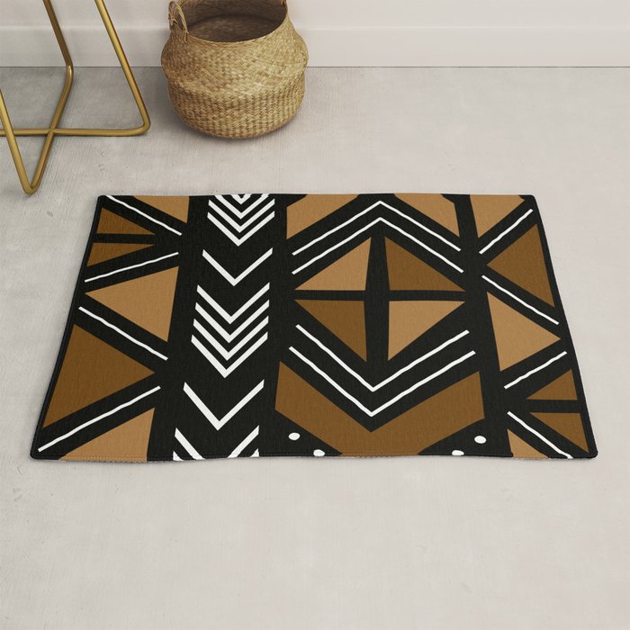 African Mudcloth Bogolan Traditional Fabric Design Rug Gallery Image 1