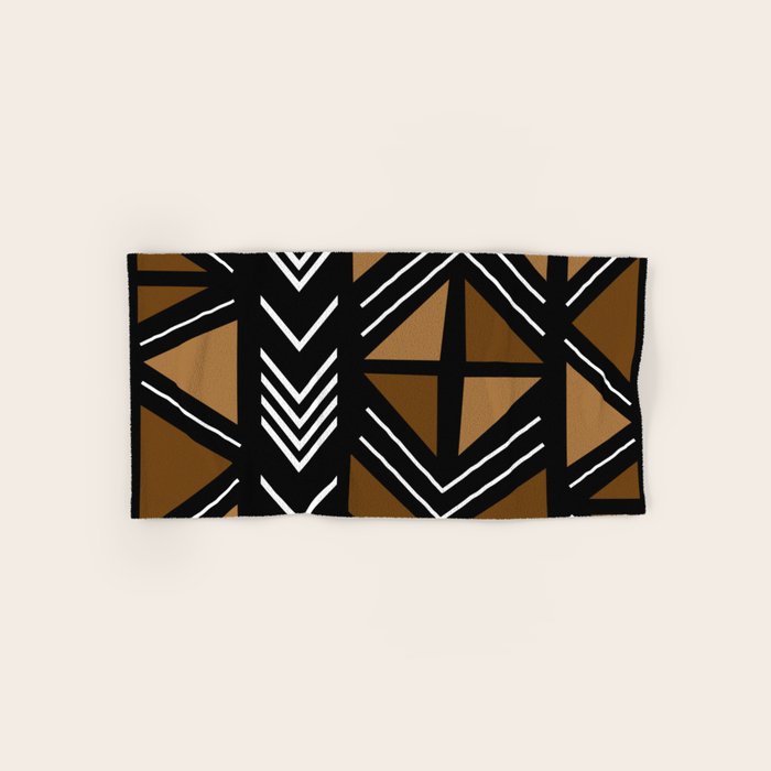 African Mudcloth Bogolan Traditional Fabric Design Bath Towel Gallery Image 1