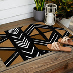 African Mudcloth Bogolan Traditional Fabric Design Outdoor Rug Gallery Image 2