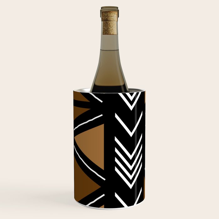 African Mudcloth Bogolan Traditional Fabric Design Wine Chiller Gallery Image 2