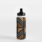 African Mudcloth Bogolan Traditional Fabric Design Water Bottle Gallery Image 2