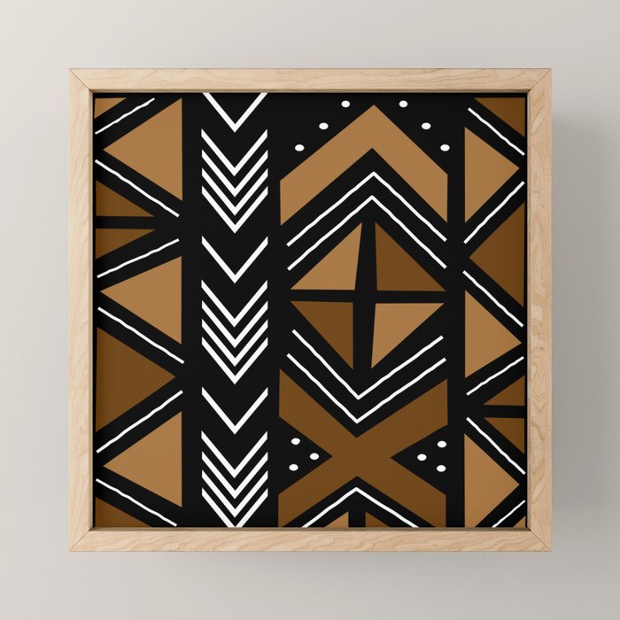 African Mudcloth Bogolan Traditional Fabric Design Mini Art Print Gallery Image 1