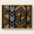 African Mudcloth Bogolan Traditional Fabric Design Serving Tray Gallery Image 1