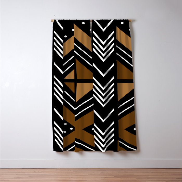 African Mudcloth Bogolan Traditional Fabric Design Window Curtain Gallery Image 3