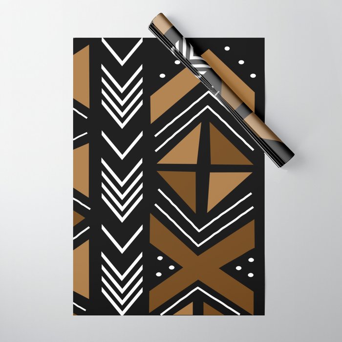 African Mudcloth Bogolan Traditional Fabric Design Wrapping Paper