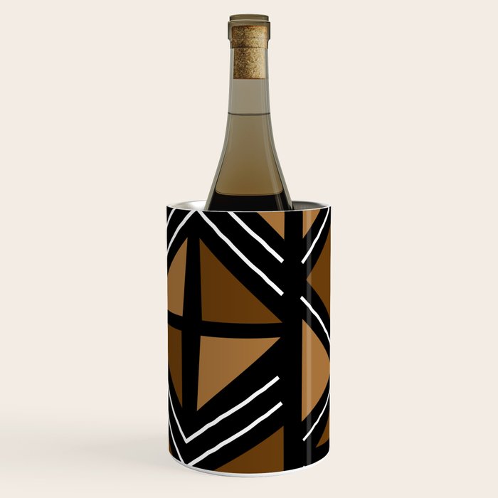 African Mudcloth Bogolan Traditional Fabric Design Wine Chiller Gallery Image 3