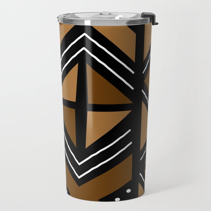 African Mudcloth Bogolan Traditional Fabric Design Travel Mug Gallery Image 2