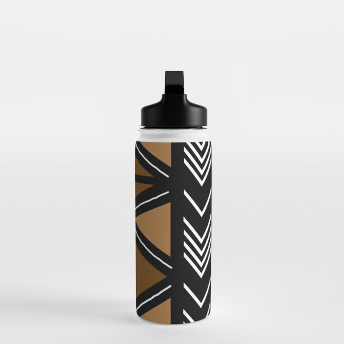 African Mudcloth Bogolan Traditional Fabric Design Water Bottle Gallery Image 3