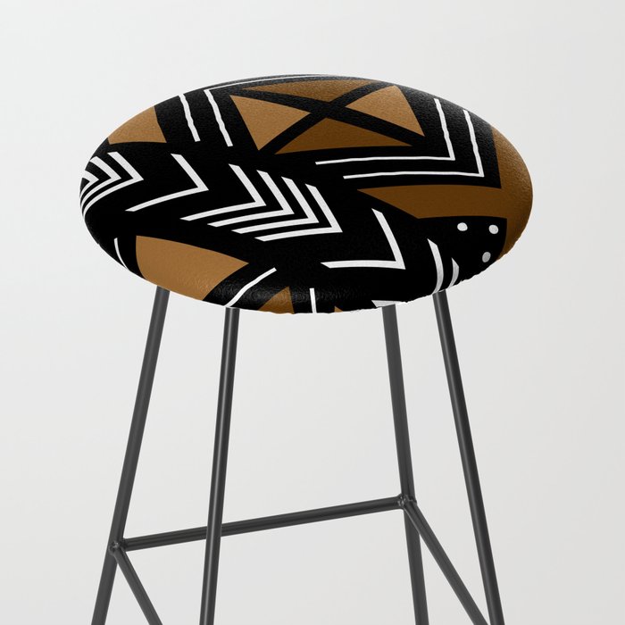 African Mudcloth Bogolan Traditional Fabric Design Stool Gallery Image 2