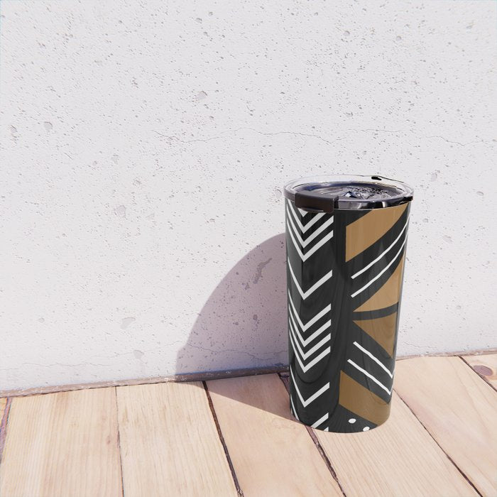 African Mudcloth Bogolan Traditional Fabric Design Travel Mug Gallery Image 4